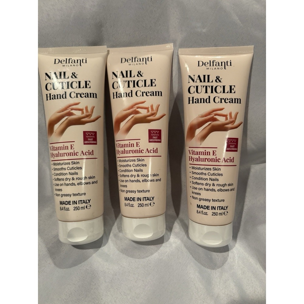 NEW Delfanti Milano Nail & Cuticle Hand Cream 8.4 Fl Oz each Sealed Lot Of 3